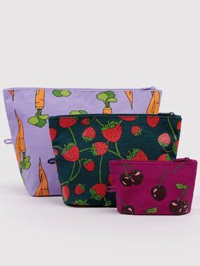 NWT Baggu Go Pouch Set - Carrots & Berries (Cherries, Strawberries, Carrots)